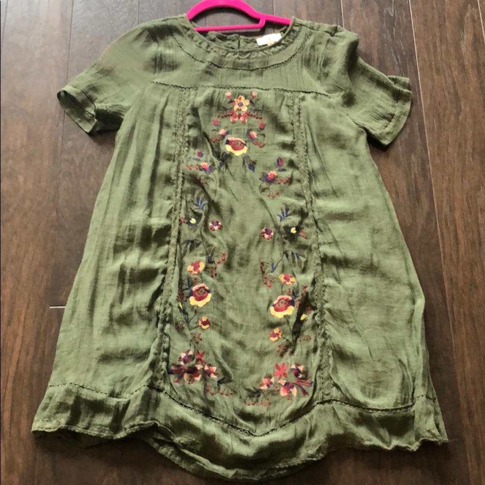Green boho dress
